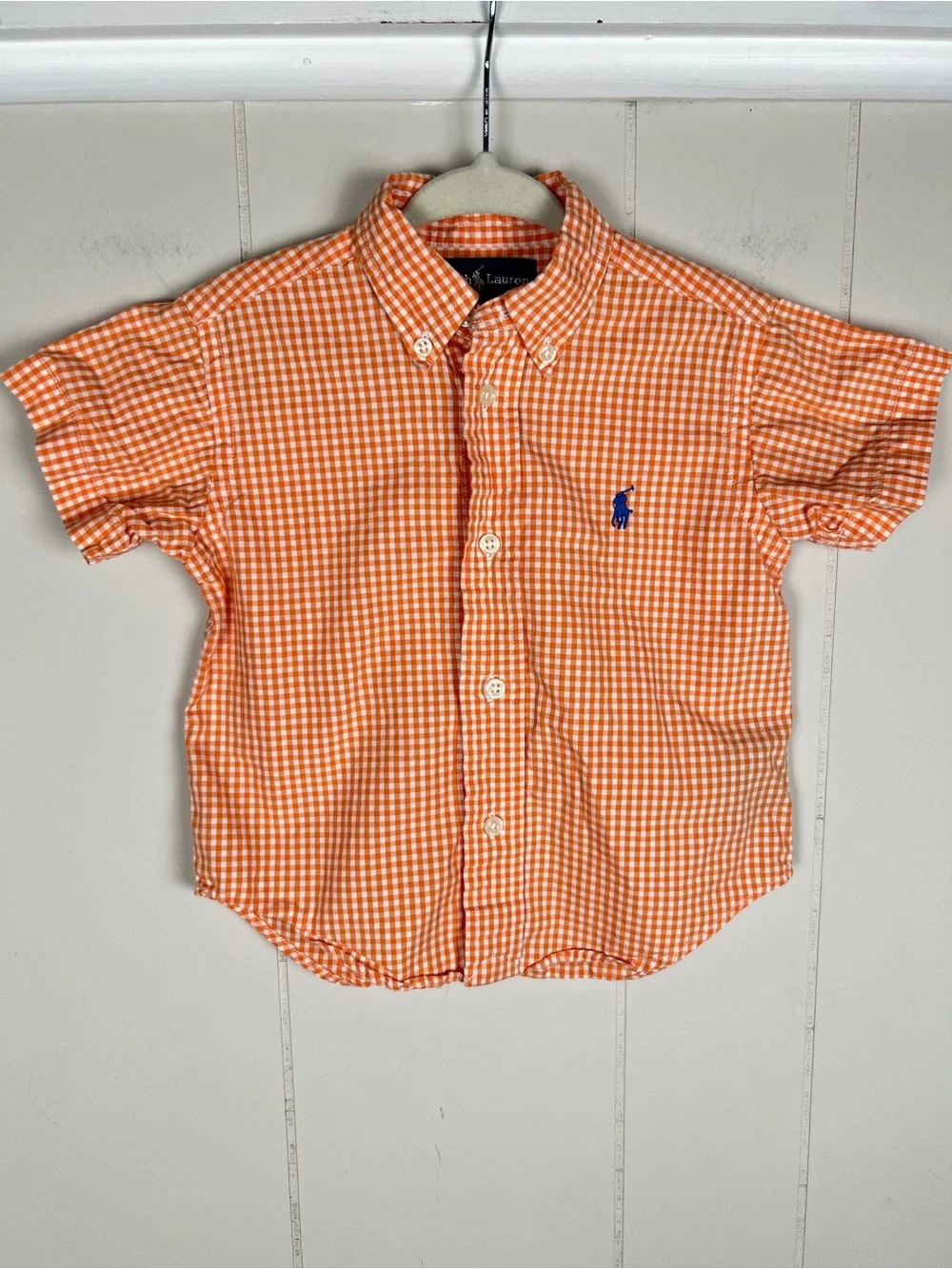 Ralph Lauren Orange Gingham Button-Down Shirt Boys 18M
